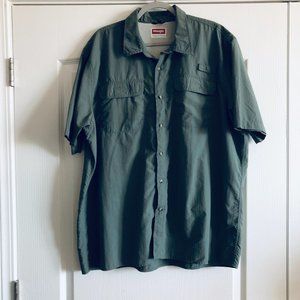 VTG Wrangler Outdoor Utility Short Sleeve Olive Green Shirt 2X